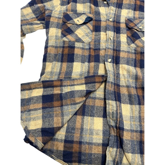 Vintage 90s Williams Bay Men's Plaid Button Up Shirt Medium Flannel Wool Blend - Picture 5 of 9